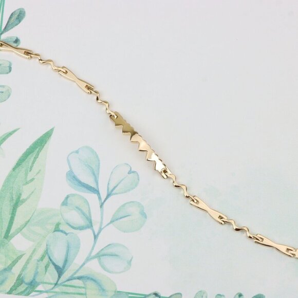 "Trendy Zigzag Rose Gold Bracelet in High Quality Gold Plated Brass, XPBL0868 - Picture 6 of 12